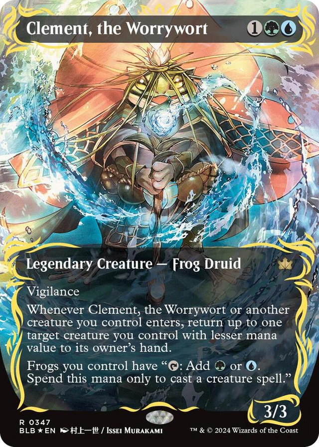 0347 Clement, the Worrywort (Borderless) (Raised Foil) R Bloomburrow