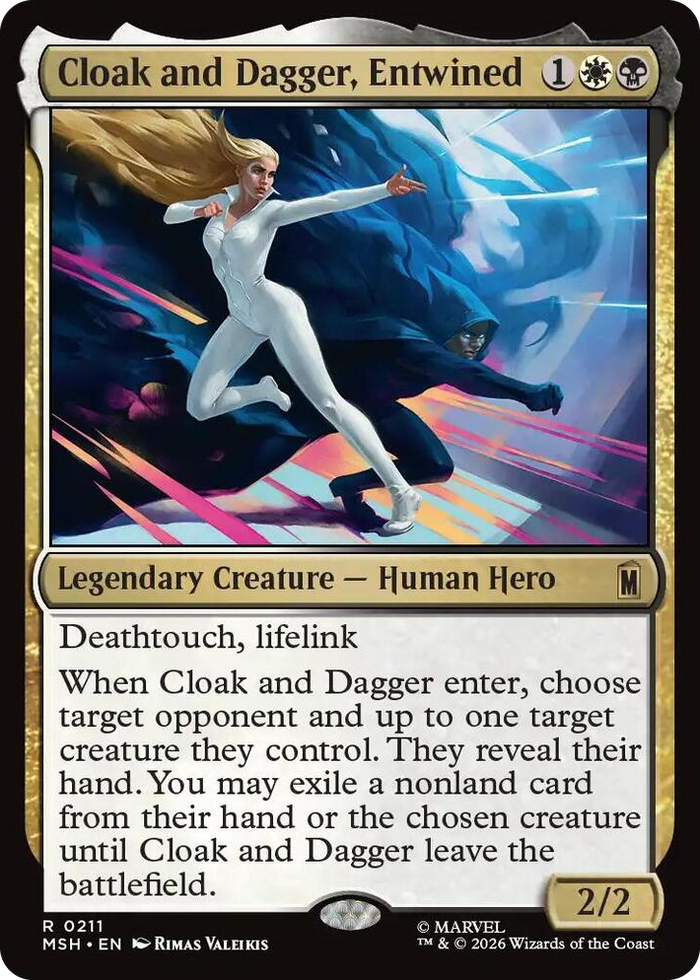 Cloak and Dagger, Entwined #211 R - Marvel Super Heroes Pokemon card