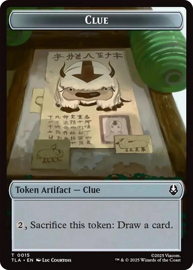 Clue (0015) // Spirit (0003) Double-Sided Token #15 T - The Last Airbender Pokemon card