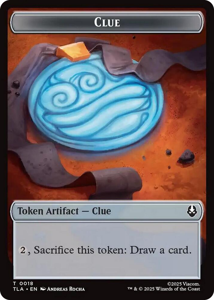Clue (0018) // Food (0021) Double-Sided Tokens #18 T - The Last Airbender Pokemon card