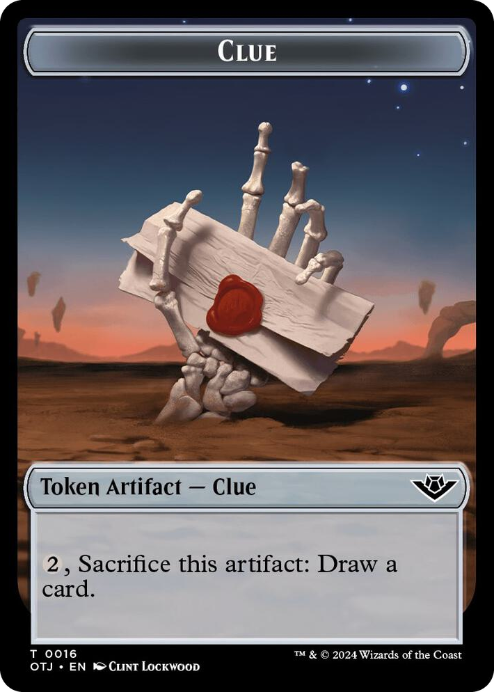 0016 Clue // Plot Double-Sided Token T Outlaws of Thunder Junction