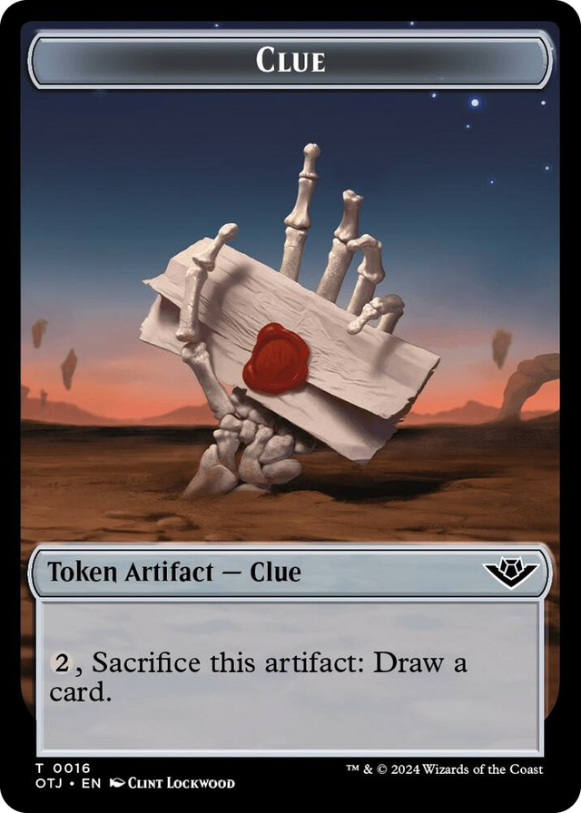 0016 Clue // Plot Double-Sided Token T Outlaws of Thunder Junction