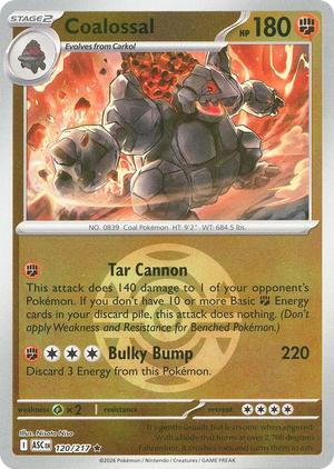 0120 Coalossal (Dusk Ball) Rare Ascended Heroes