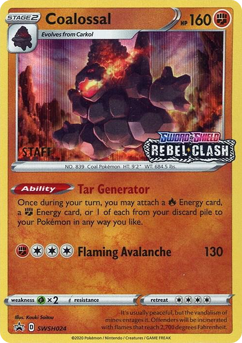 0024 Coalossal - SWSH024 (Prerelease) [Staff] Promo Sword & Shield Promo Cards