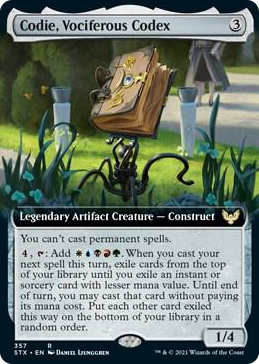 0357 Codie, Vociferous Codex (Extended Art) R Strixhaven: School of Mages