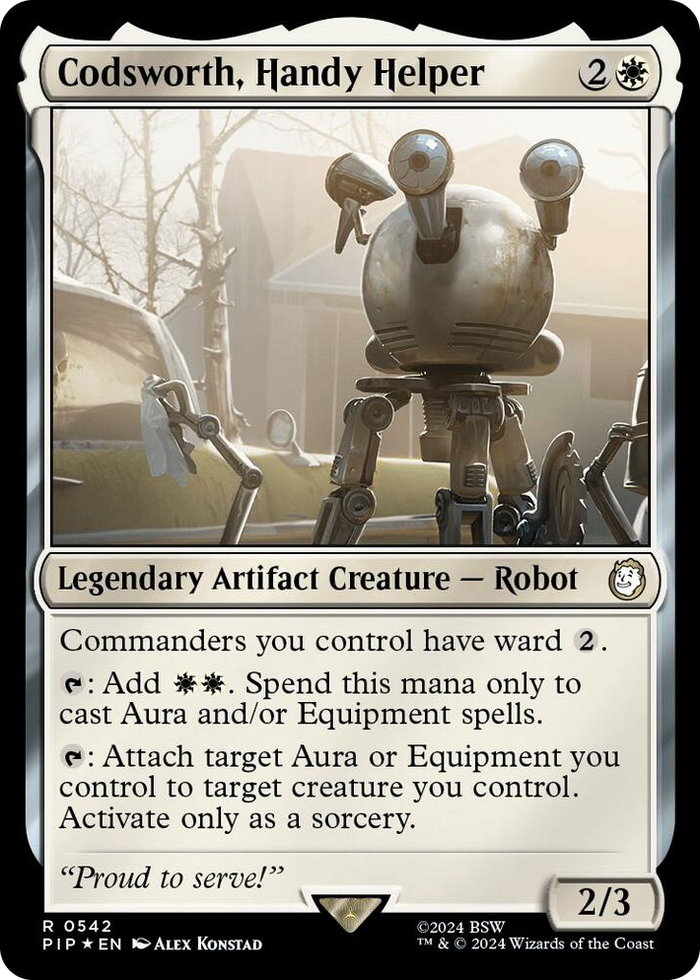 Codsworth, Handy Helper (Surge Foil) #542 R - Universes Beyond: Fallout Pokemon card