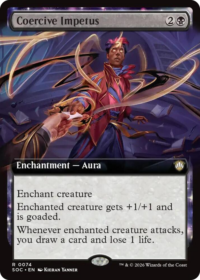 Coercive Impetus (Extended Art) #74 R - Commander: Secrets of Strixhaven Pokemon card