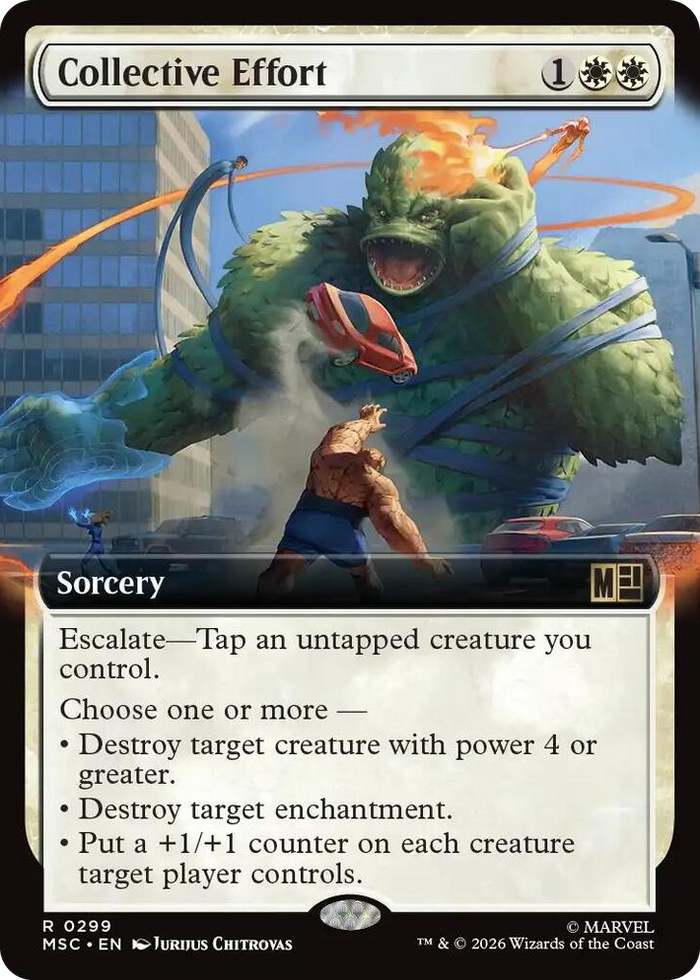 Collective Effort (Extended Art) #299 R - Commander: Marvel Super Heroes Pokemon card