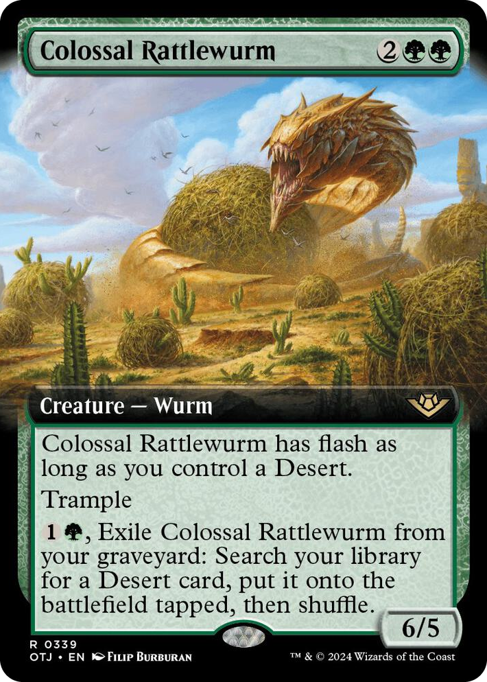 0339 Colossal Rattlewurm (Extended Art) R Outlaws of Thunder Junction