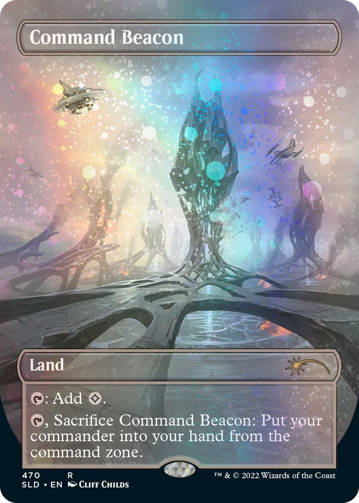0470 Command Beacon (Borderless) (Galaxy Foil) R Secret Lair Drop Series