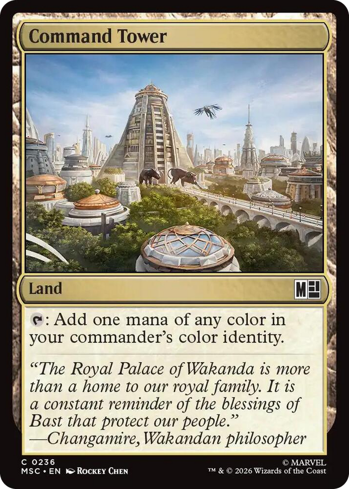 Command Tower (0236) (Surge Foil) #236 C - Commander: Marvel Super Heroes Pokemon card
