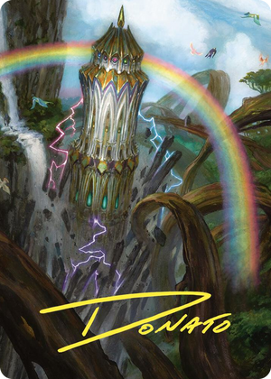 0047 Command Tower Art Card (Gold-Stamped Signature) S Art Series: Commander Masters