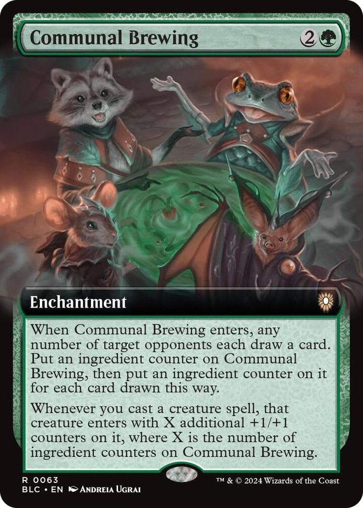 0063 Communal Brewing (Extended Art) R Commander: Bloomburrow