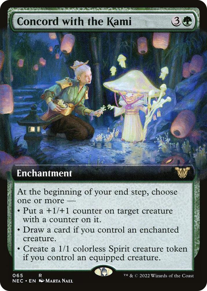 0065 Concord with the Kami (Extended Art) R Commander: Kamigawa: Neon Dynasty