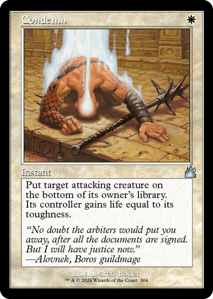 Condemn (Retro Frame) #304 U - Ravnica Remastered Pokemon card