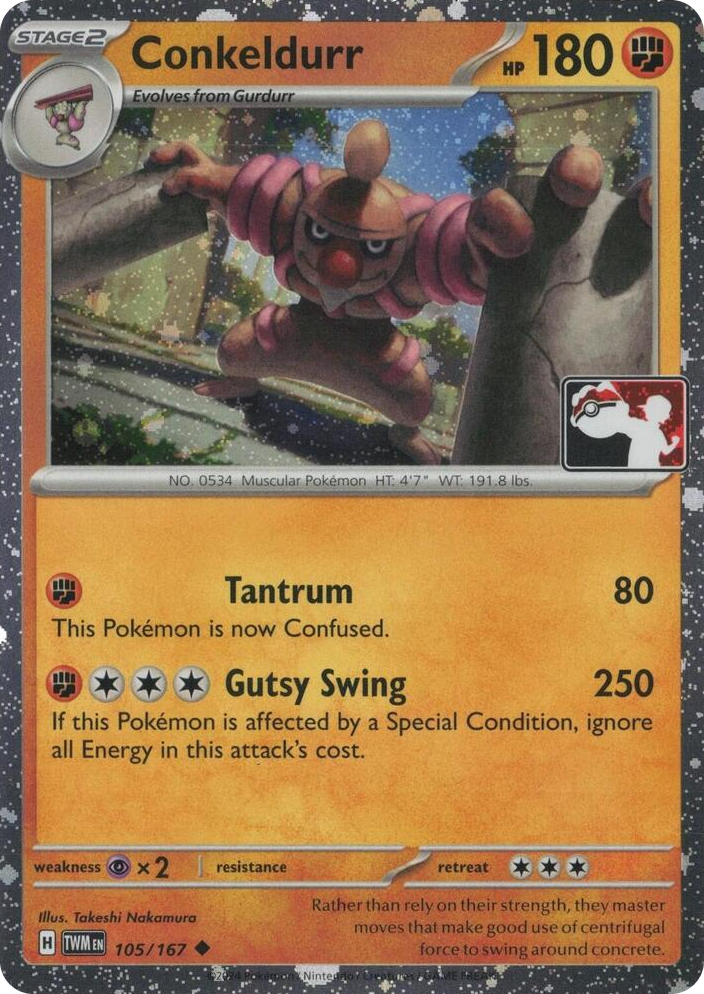 0105 Conkeldurr - 105/167 (Cosmos Holo) Uncommon Prize Pack Series Cards