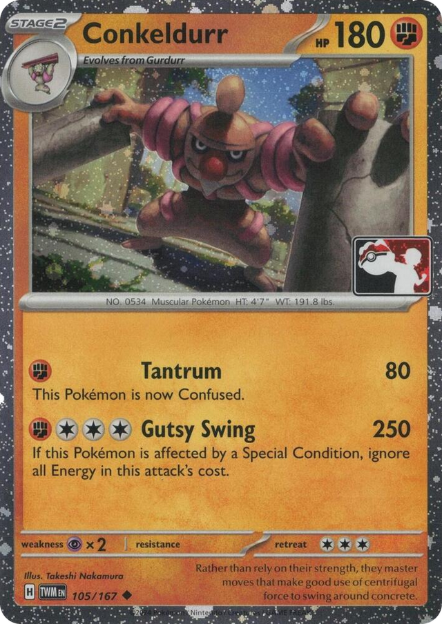 0105 Conkeldurr - 105/167 (Cosmos Holo) Uncommon Prize Pack Series Cards