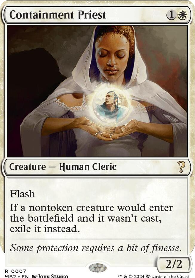 0007 Containment Priest (White Border) R Mystery Booster 2