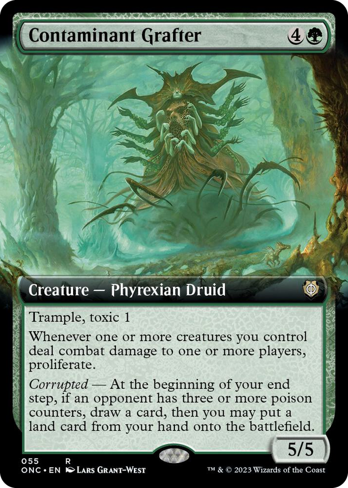 Contaminant Grafter (Extended Art) #55 R - Commander: Phyrexia: All Will Be One Pokemon card