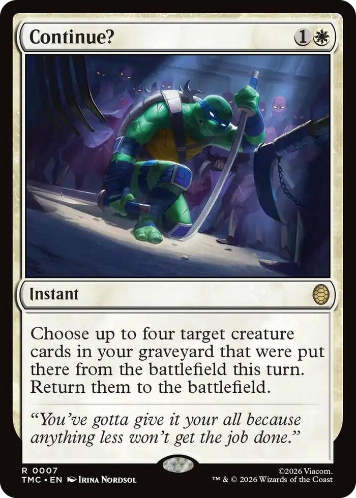 Continue? #7 R - Commander: Teenage Mutant Ninja Turtles Pokemon card