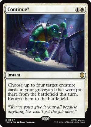 0007 Continue? (Surge Foil) R Commander: Teenage Mutant Ninja Turtles
