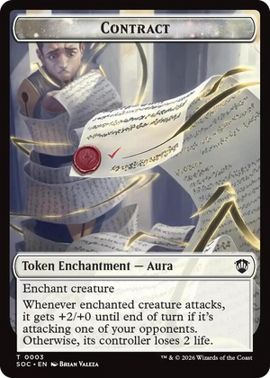 0003 Contract // Pegasus Double-Sided Token T Commander: Secrets of Strixhaven