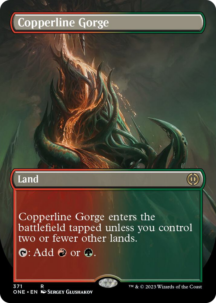 Copperline Gorge (Borderless) #371 R - Phyrexia: All Will Be One Pokemon card