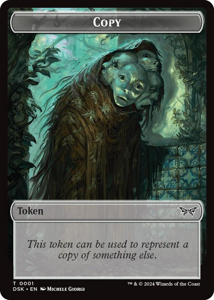 Copy // Manifest Double-Sided Token #1 T - Duskmourn: House of Horror Pokemon card