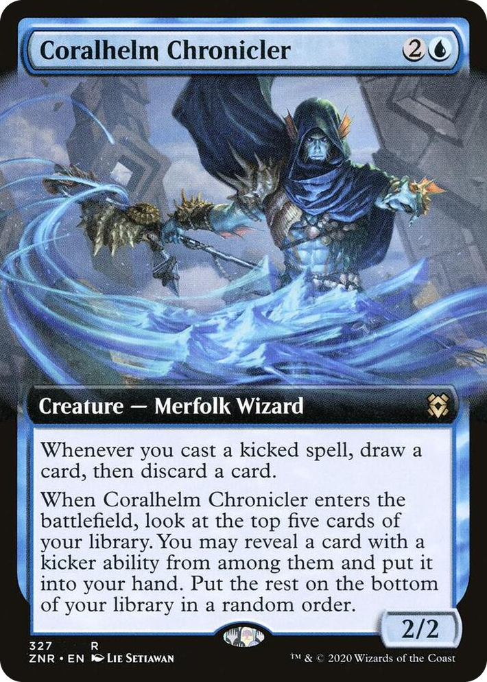 0327 Coralhelm Chronicler (Extended Art) R Zendikar Rising