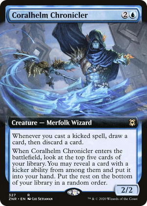 0327 Coralhelm Chronicler (Extended Art) R Zendikar Rising