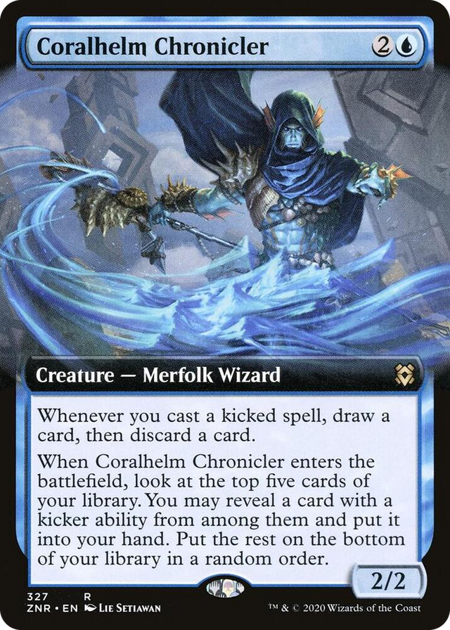 0327 Coralhelm Chronicler (Extended Art) R Zendikar Rising