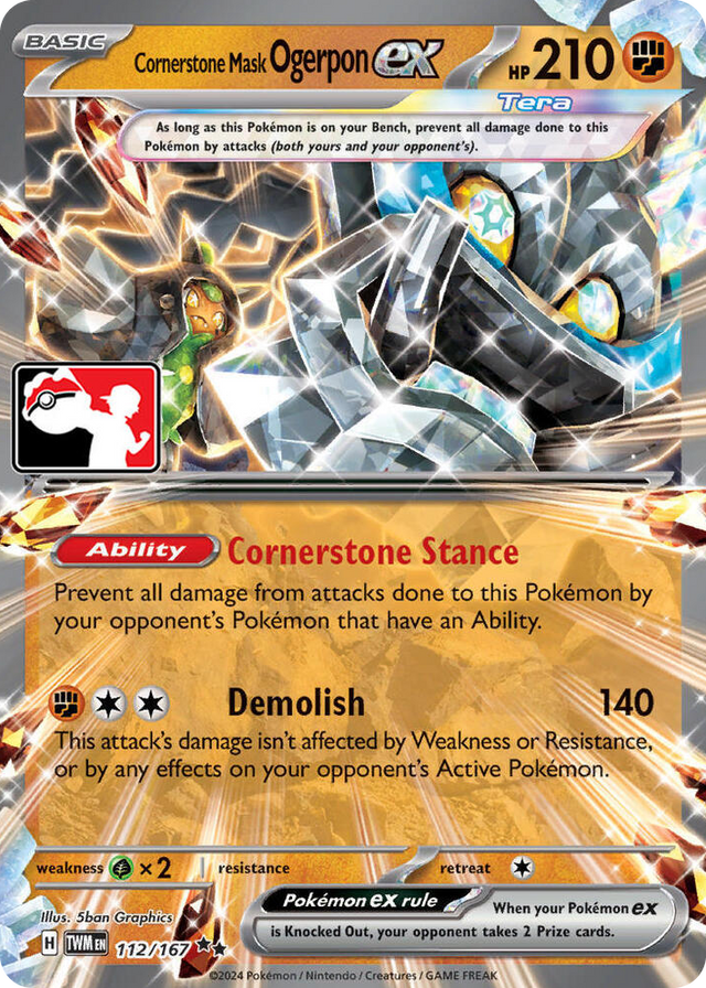 0112 Cornerstone Mask Ogerpon ex Double Rare Prize Pack Series Cards