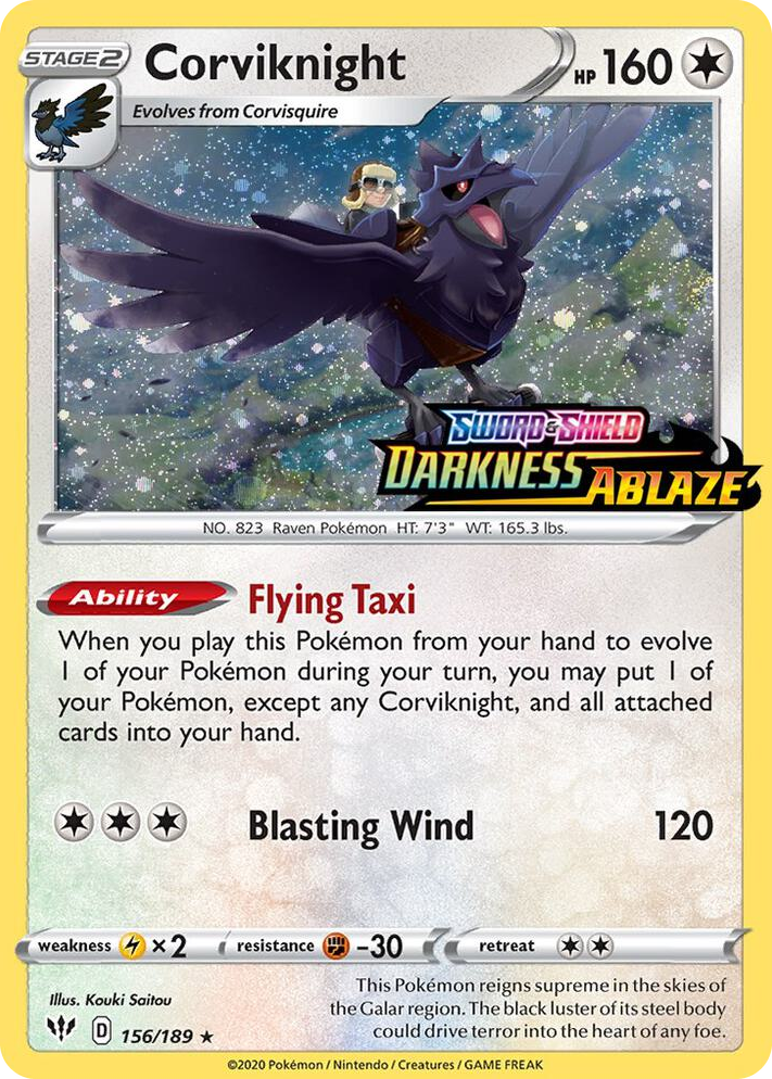 0156 Corviknight - 156/189 (Darkness Ablaze Stamped) Promo Miscellaneous Cards & Products