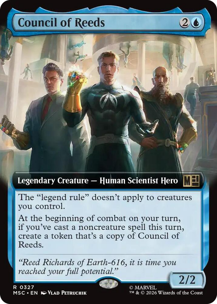 Council of Reeds (Extended Art) #327 R - Commander: Marvel Super Heroes Pokemon card
