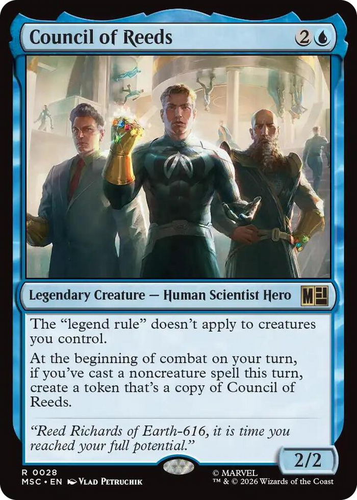Council of Reeds (Surge Foil) #28 R - Commander: Marvel Super Heroes Pokemon card