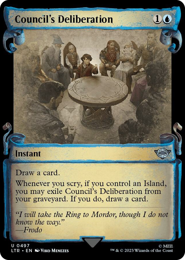 Council's Deliberation (Showcase Scrolls) #497 U - Universes Beyond: The Lord of the Rings: Tales of Middle-earth Pokemon card