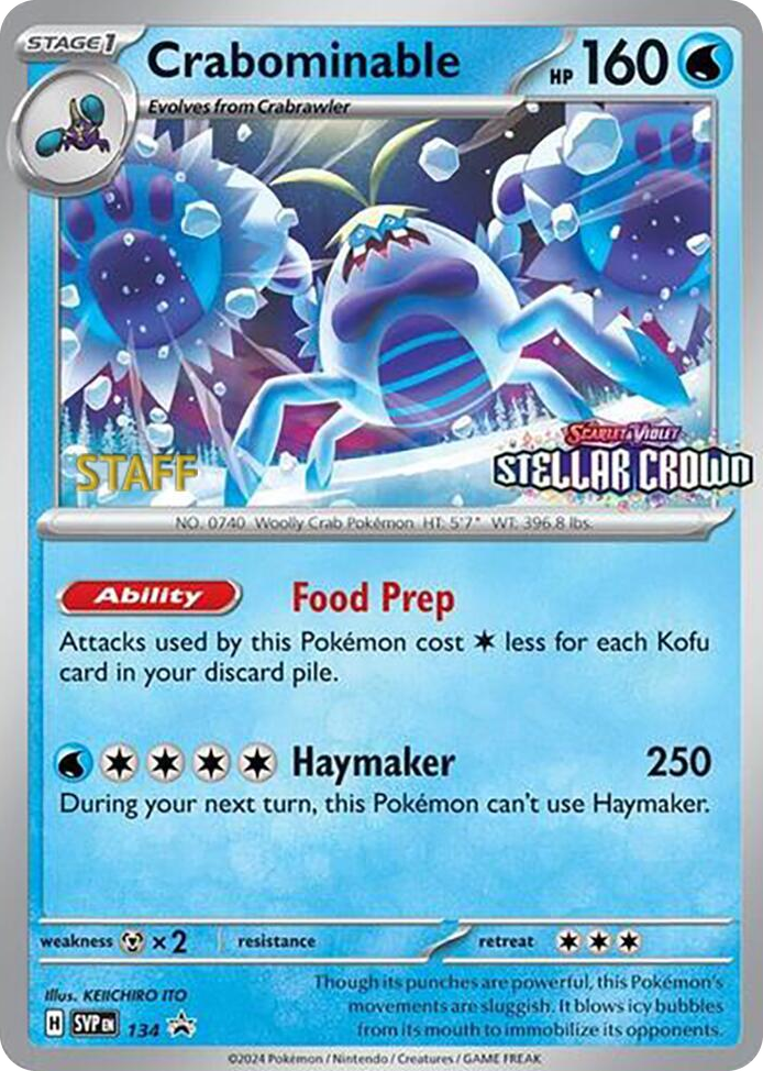 0134 Crabominable - 134 (Prerelease) [Staff] Promo Scarlet & Violet Promo Cards