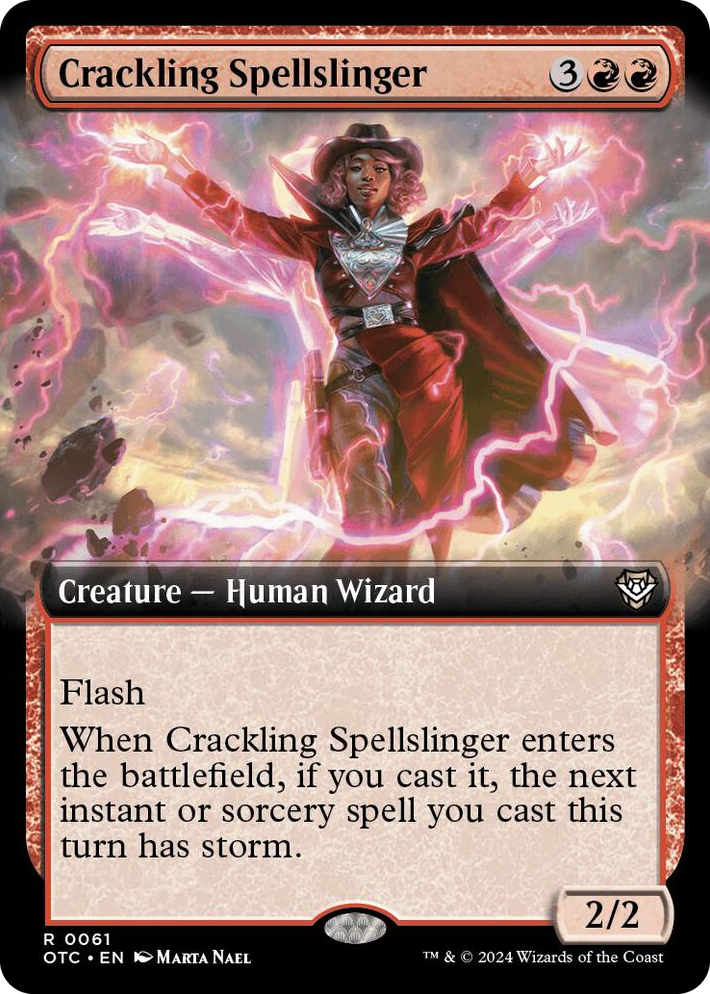 0061 Crackling Spellslinger (Extended Art) R Commander: Outlaws of Thunder Junction