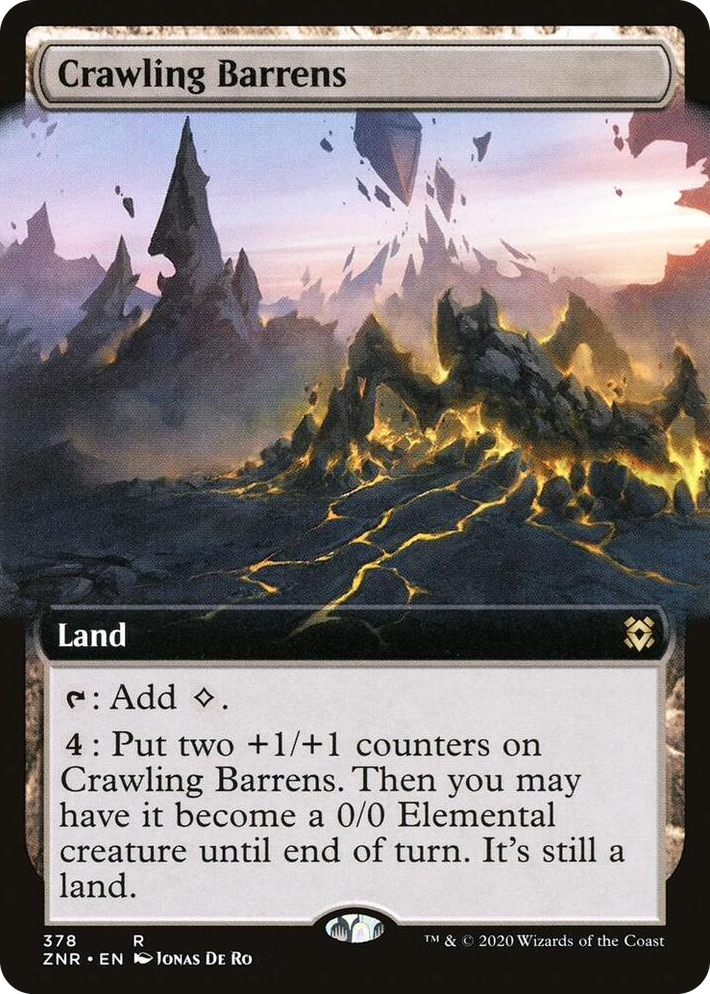 0378 Crawling Barrens (Extended Art) R Zendikar Rising