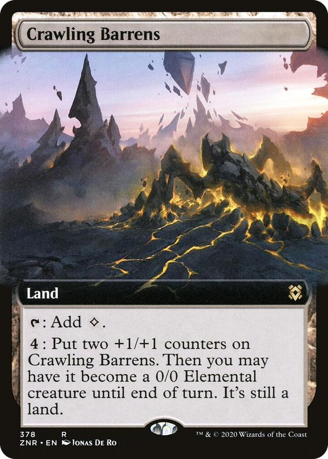 0378 Crawling Barrens (Extended Art) R Zendikar Rising