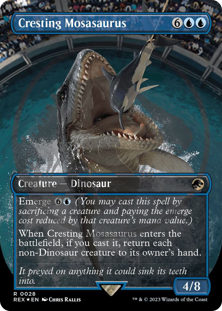 0028 Cresting Mosasaurus (Borderless) (Emblem) R Universes Beyond: Jurassic World Collection