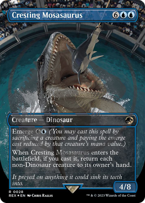 0028 Cresting Mosasaurus (Borderless) (Emblem) R Universes Beyond: Jurassic World Collection