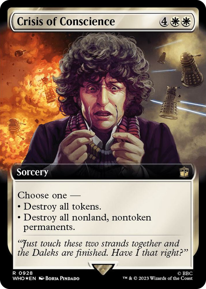 Crisis of Conscience (Extended Art) (Surge Foil) #928 R - Universes Beyond: Doctor Who Pokemon card