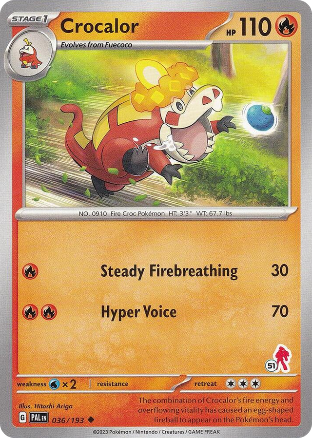 0036 Crocalor - Armarouge 51 Uncommon Battle Academy 2024