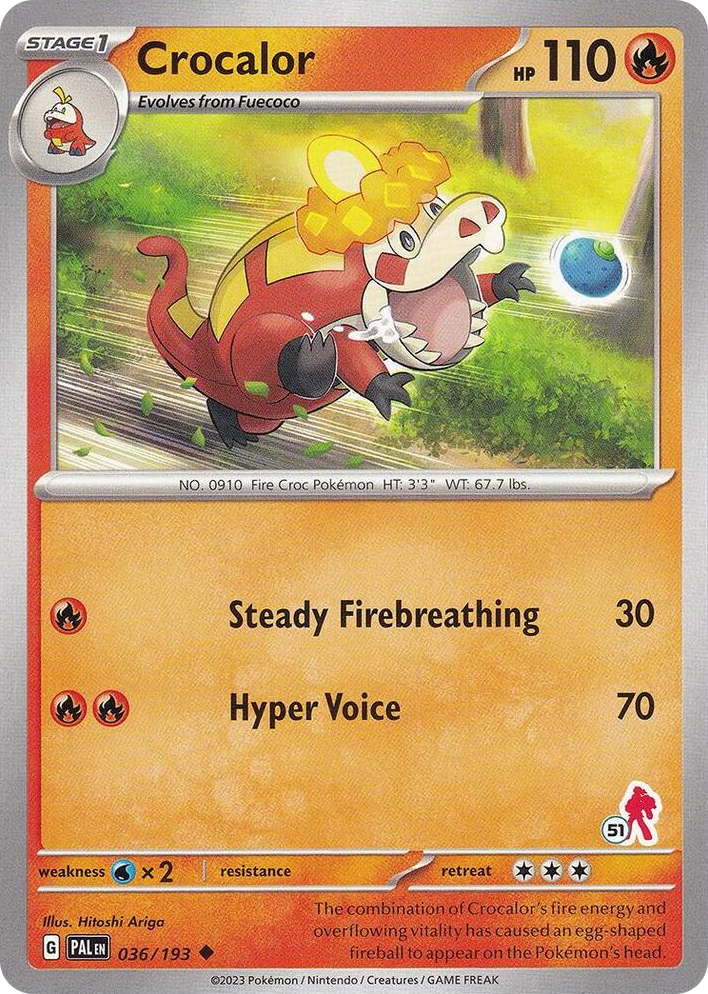 0036 Crocalor - Armarouge 51 Uncommon Battle Academy 2024