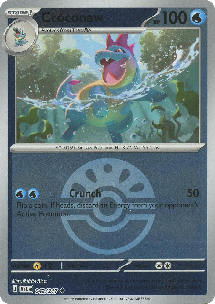 0042 Croconaw (Friend Ball) Uncommon Ascended Heroes