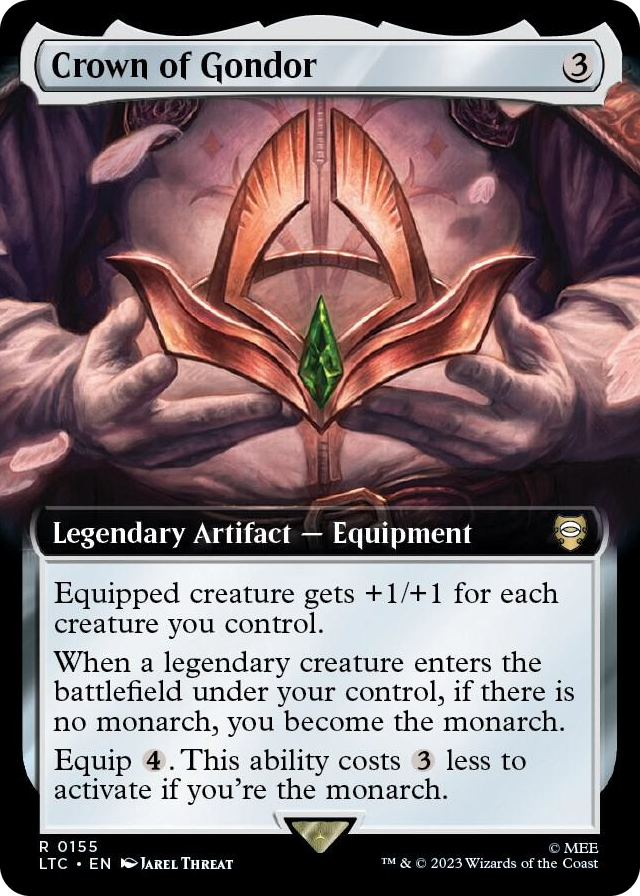Crown of Gondor (Extended Art) #155 R - Commander: The Lord of the Rings: Tales of Middle-earth Pokemon card