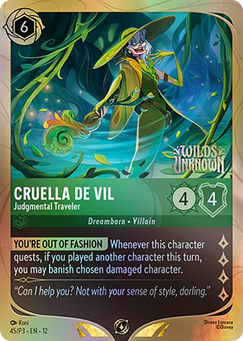0045 Cruella De Vil - Judgmental Traveler Promo Disney Lorcana Promo Cards