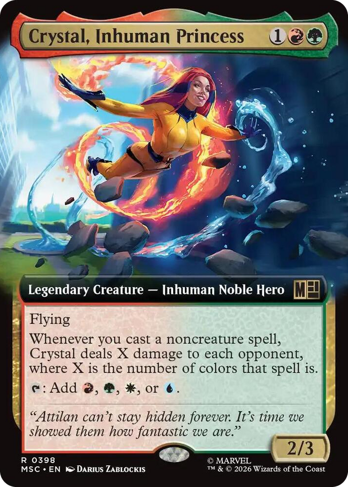 Crystal, Inhuman Princess (Extended Art) #398 R - Commander: Marvel Super Heroes Pokemon card