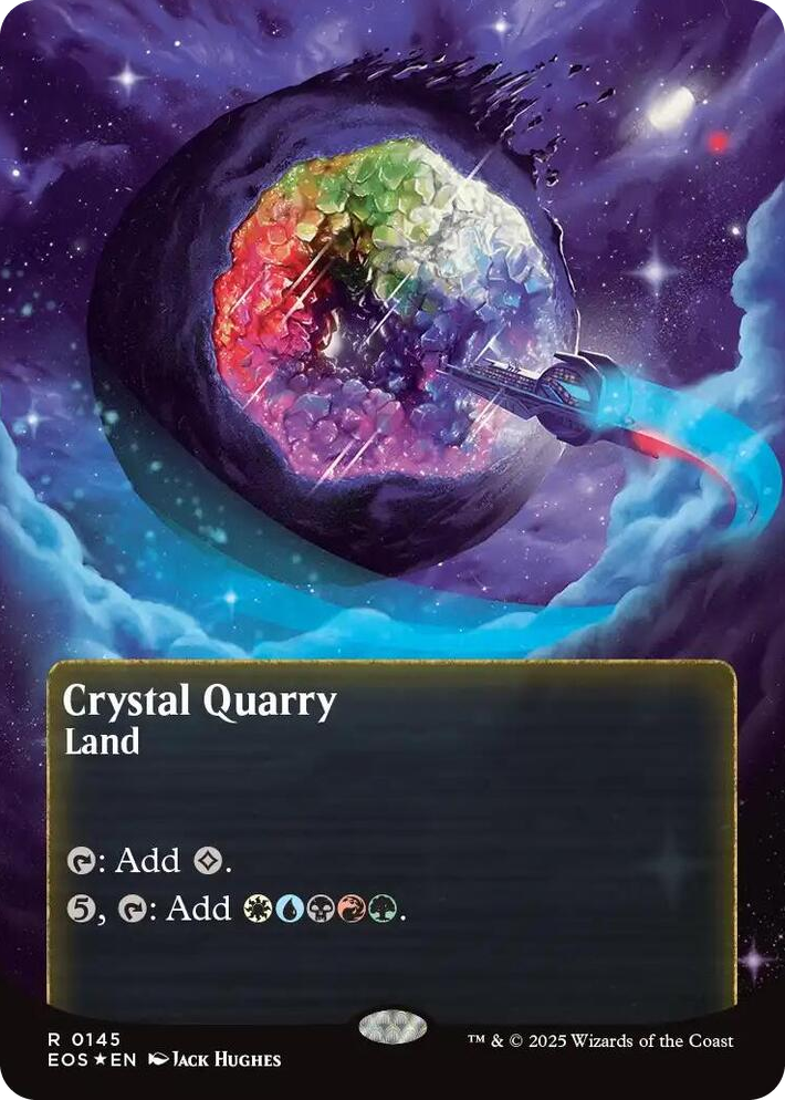 0145 Crystal Quarry (0145) (Borderless) (Galaxy Foil) R Edge of Eternities: Stellar Sights